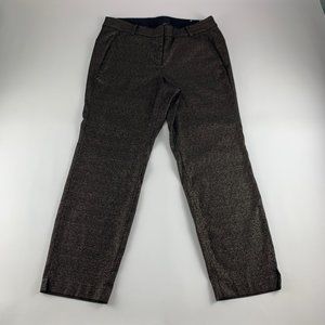 Lane Bryant Metallic Gold Speckle High Rise Slim Trouser Pant 16